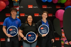 College of the Mainland representatives at recent EMS Lecture Series event in Clear Lake.