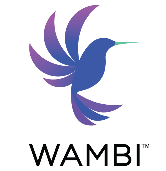 Wambi graphic, side profile of bird illustration above WAMBI letters