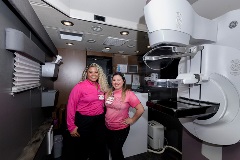 On the left is Tiffany Charles, mobile mammography technologist. On the right is Victoria Galavez, Coordinator for the mobile mammography program.