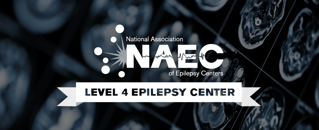 NAEC logo with Level 4 Epilepsy Center on a banner