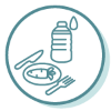 Circle icon with food symbols