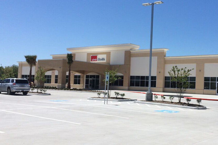 Exterior of UTMB Health Urgent Care in Texas City on a sunny day
