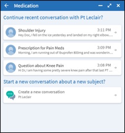 Screenshot of medication conversation in Mychart
