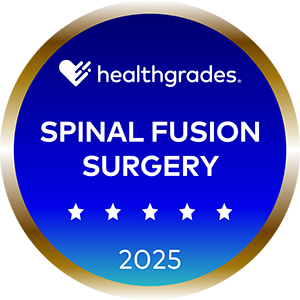 Healthgrades 2025 5 star award for spinal fusion surgery