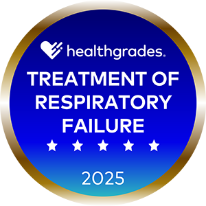 Healthgrades 2025 5 star award for Treatment of Respiratory Failure