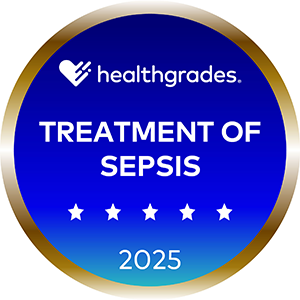 Healthgrades 2025 5 star award for Treatment of Sepsis