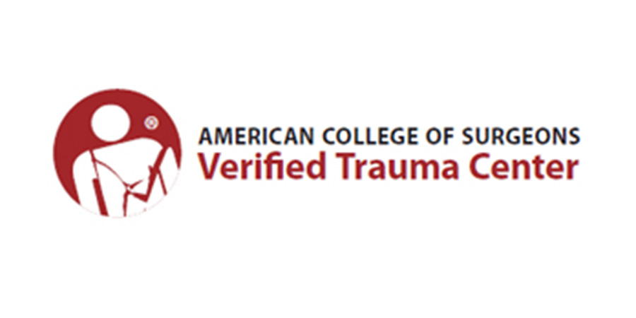 American College of Surgeons logo with the text “Verified Trauma Center,” representing UTMB Health’s recertification as a Level I Trauma Center