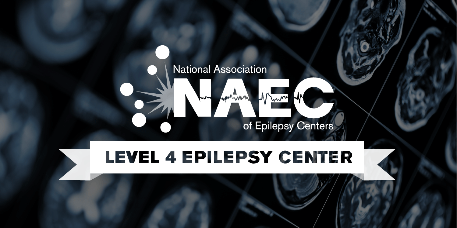 An image that reads "National Association of Epilepsy Centers Level 4 Epilepsy Center"