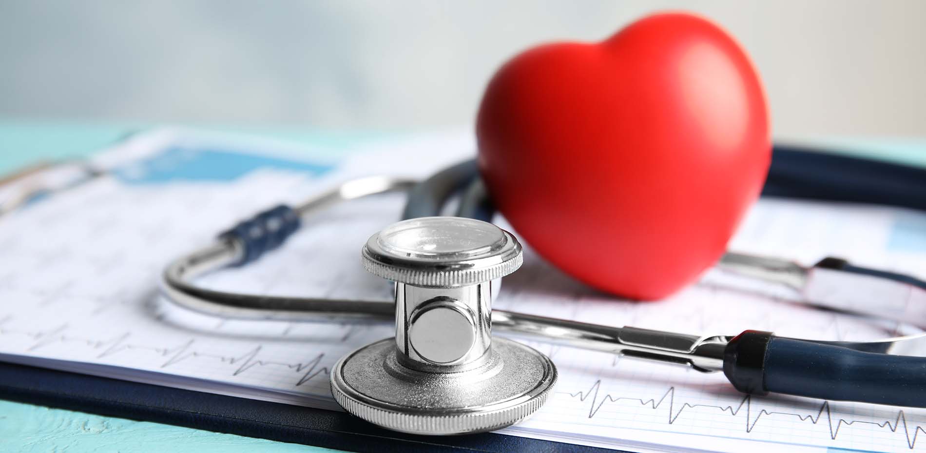 close up of a heart and stethoscope